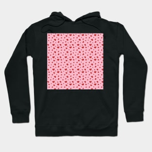 red small hearts pattern Hoodie